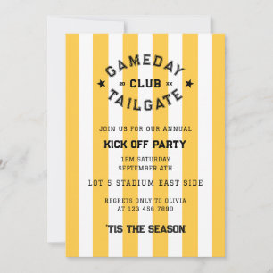 Convites Gameday Tailgate Club Kick Off Party Yellow Team