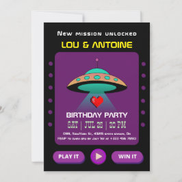 Convites Gamer Birthday Invitation