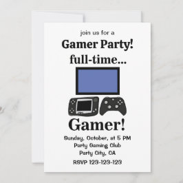 Convites Gaming Gamer Funny Gamer Party