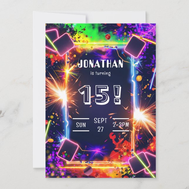Convites Gaming Video Custom Age Birthday Invitation (Frente)