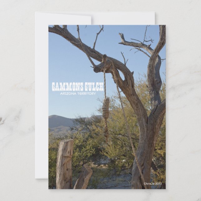 Convites Gammons Gulch Velho Oeste Árvore da Forca Enforcad (Frente)