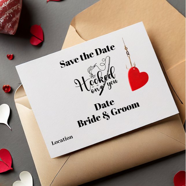 Convites Gancho em você para pescar Casamento salvar a data (Criador carregado)