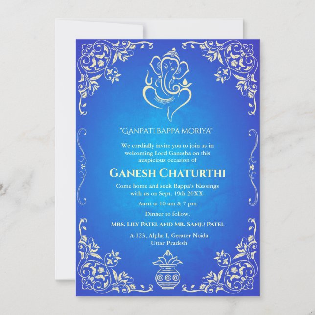 Convites Ganesh Chaturthi Puja (Frente)