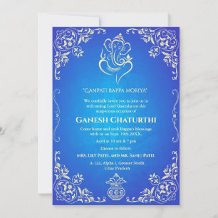 Convites Ganesh Chaturthi Puja