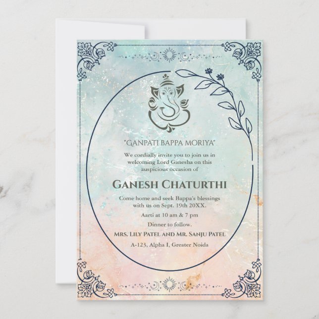 Convites Ganesh Chaturthi Puja (Frente)