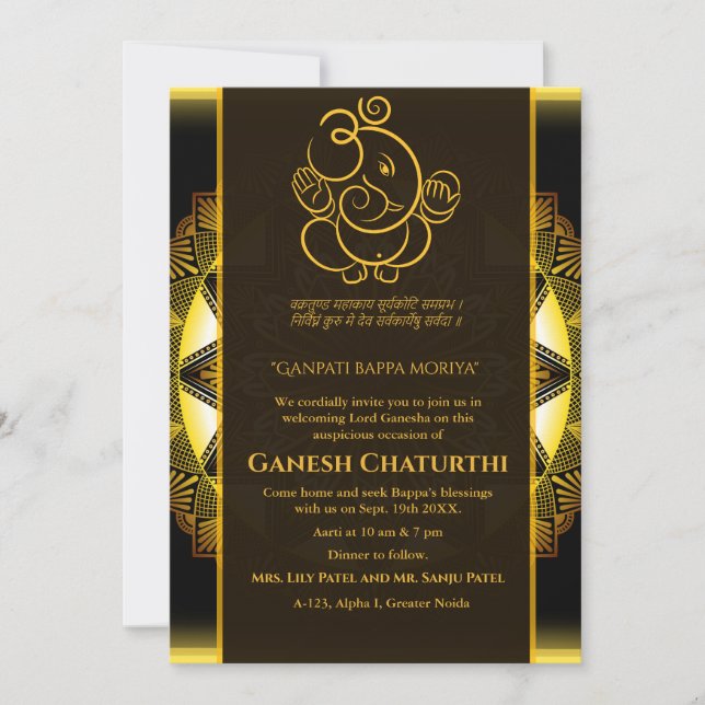Convites Ganesh Chaturthi Puja (Frente)