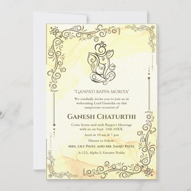 Convites Ganesh Chaturthi Puja (Frente)