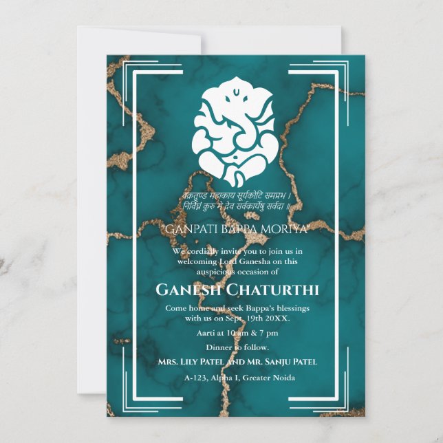 Convites Ganesh Chaturthi Puja (Frente)