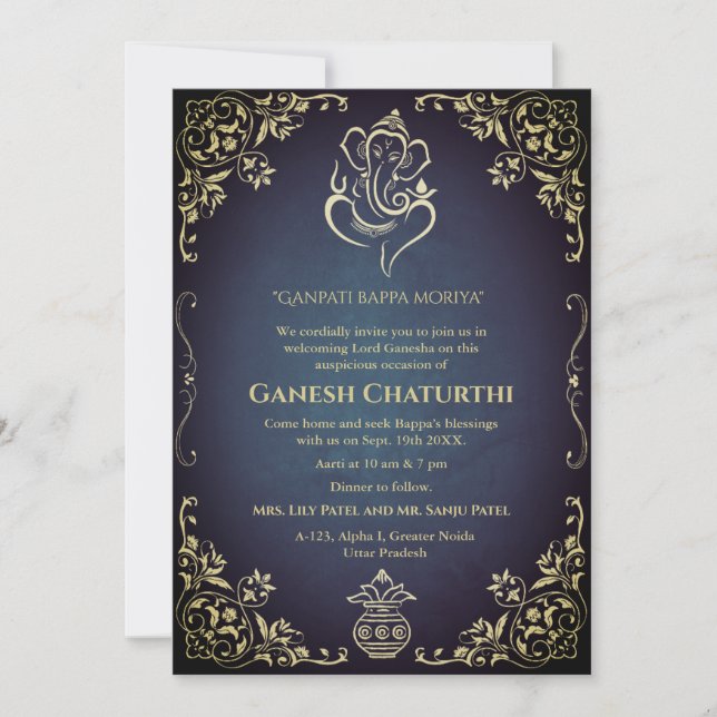 Convites Ganesh Chaturthi Puja (Frente)