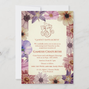 Convites Ganesh Chaturthi Puja Floral