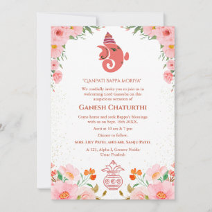 Convites Ganesh Chaturthi Puja Floral