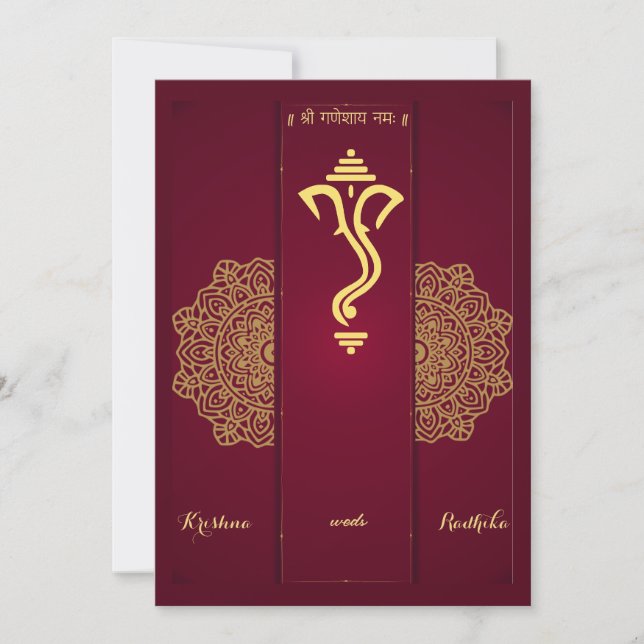 Convites Ganesha tradicional indiano (Frente)