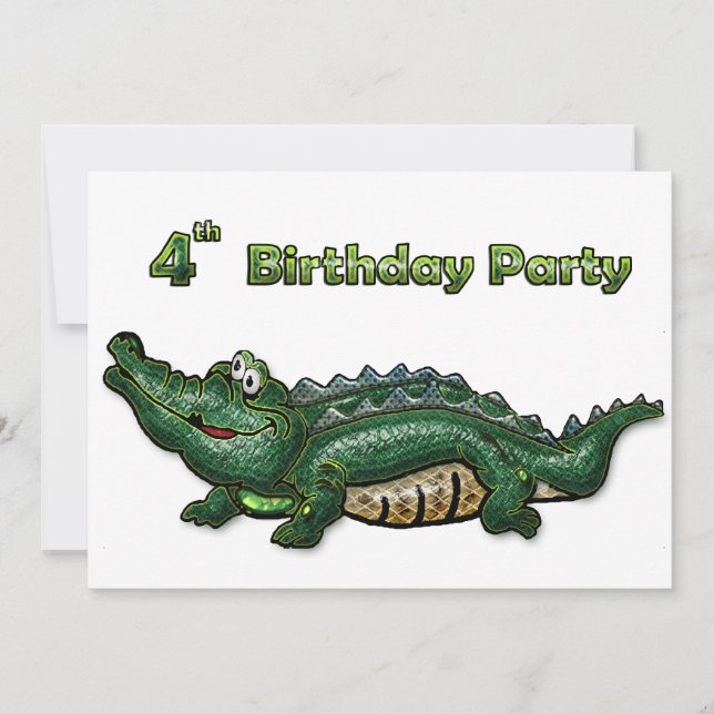 Convites Gang Green Gator 4º Aniversário (Frente)