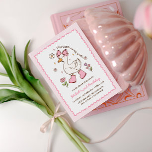 Convites Ganso Bobo à Solta Arco Rosa Floral