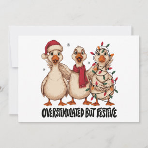 Convites Ganso de Natal Santa Festivo Mas Estimulado