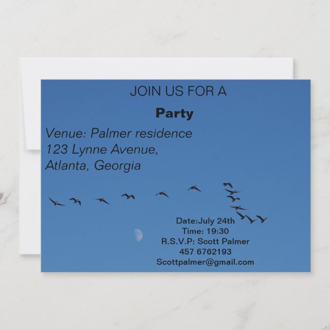 Convites Gansos canadenses em voo (Frente)