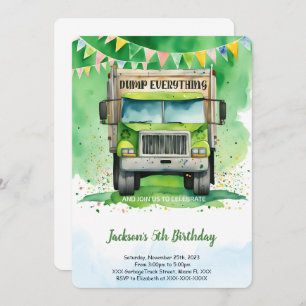 Convites Garbage Truck Birthday