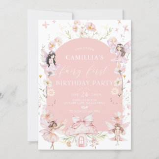 Convites Garden Boho Arch Encantou Fada Primeiro Aniversári