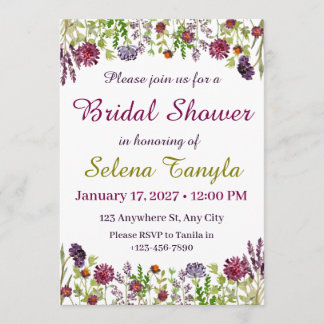Convites Garden Bridal Shower Invitation Card