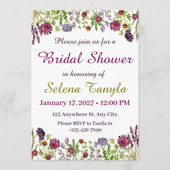 Convites Garden Bridal Shower Invitation Card (Frente)