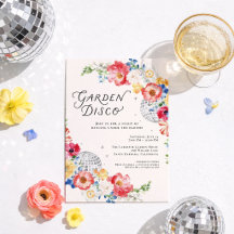 Garden Disco Floral Party Invitation