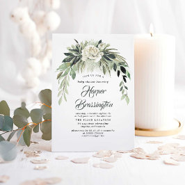 Convites Garden Greenery Garland Elegant Chá de fraldas