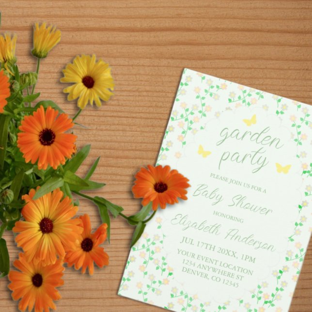 Convites Garden Party Gender Neutral Baby Shower (Criador carregado)