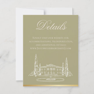 Convites Garden Party Sage Wedding Invitation Details Card