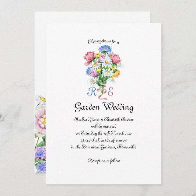 Convites Garden Spring Wedding (Frente/Verso)