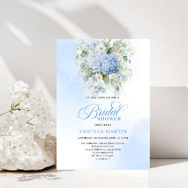 Convites Garden Style Blue Hydrangea Bridal Shower Invites