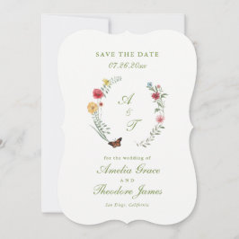 Convites Garden Wedding Die Cut Save the Date Card