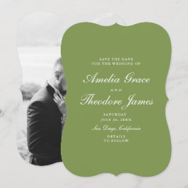 Convites Garden Wedding Save the Date Die-Cut Green