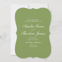 Convites Garden Wedding Save the Date Die-Cut Green
