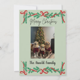 Convites Garland and Bows Christmas Card