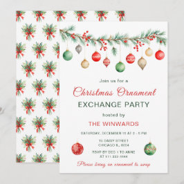 Convites Garland do Partido de Troca de enfeites de natal