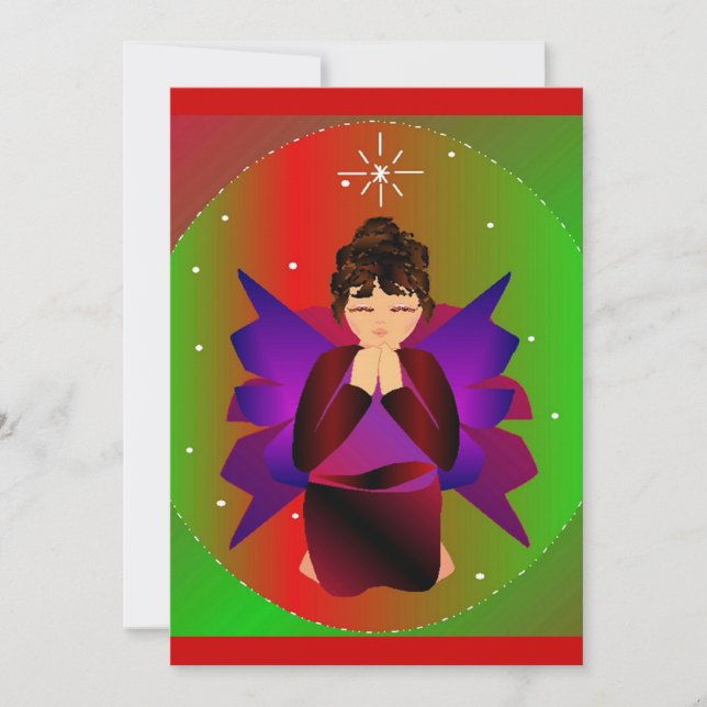 Convites Garota Anjo de Natal Rezando (Frente)