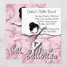 Convites Garota Ballerina Rosa| Balé Dance Considerando