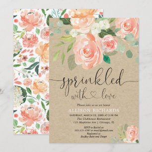 Convites Garota bebê borrifando pêssego