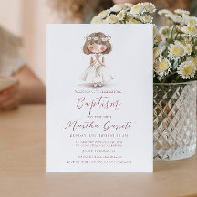 Garota Branca de Vestido Orando Menina Batismo