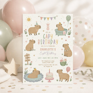 Convites Garota Capivara Pastel de Aniversário: Garota de A