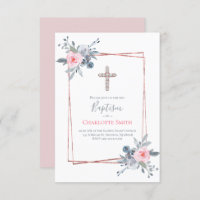 Garota católica Baptism quadro floral design