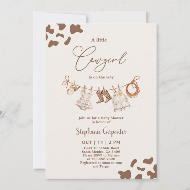 Convites Garota Chá de fraldas (Frente)