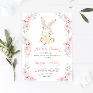 Convites Garota chá de fraldas Bunny