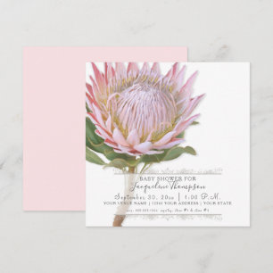 Convites Garota Chá Moderno Elegante Rei Flor de Protea