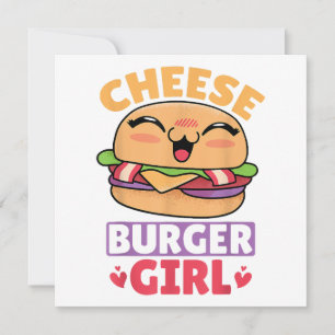 Convites Garota Cheeseburger, Mulheres Hamburger e Cheesebu