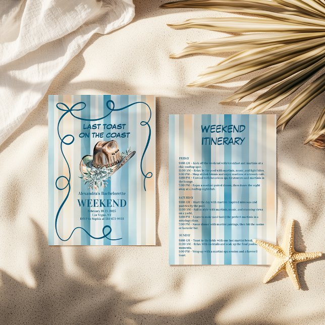 Convites Garota Costeira em Stripes Sunset (Criador carregado)