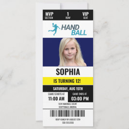 Convites Garota de aniversário de handebol, jogador de hand