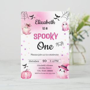 Convites Garota de Aniversário do Dia das Bruxas Spooky