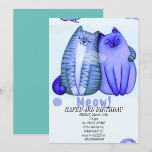 Convites garota de aniversário gata meninas gatos gatinho c