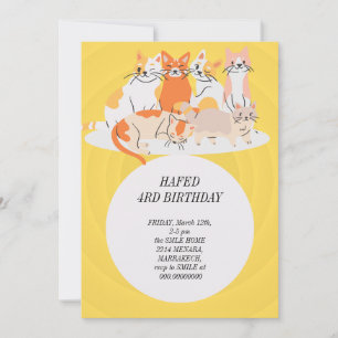 Convites garota de aniversário gata meninas gatos gatinho c